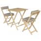 Ensemble table et chaises 2 places en acacia et coussins sable BENAGIL