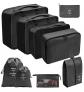 Lot de 9 sacs de rangement de v�tement Organisateur Pliable bagages armoire Noir