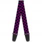 GSW30315 Sangle de guitare Motif damier Noir-violet 5,1 cm de large