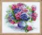 Kit de point de croix compt� Motif hortensias Coton Multicolore 35 x 30 x 0,1 cm