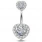 14G Piercing au Nombril Acier Chirurgical Argent Femme Anneau de Nombril Barb...