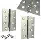 Lot de 2 charni�res de porte en acier inoxydable 85 x 55 mm, Quincaillerie