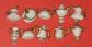 S�rie compl�te f�ves service porcelaine blanc et or vaisselle petite taille