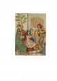 ancienne chromolithographie  au bal masqu� H. 15 cms sur papier
