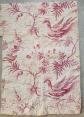 d�but XIXe coupon Toile de Jouy  oiseau issu d'une courte pointe 49 x 72cm