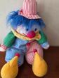 Grande Poup�e Chiffon Clown Cheveux Bleus 40 cm Tenue Color�e Vintage
