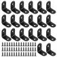 Lot de 20 �querres en L � angle droit, noires, de 25 mm, pour chaises en bois...