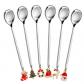 Lot de 6 cuill�res de No�l en acier inoxydable avec pendentif de No�l, cuill�...
