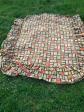 Grand Dessus de Lit Vintage , Ancien Textile  , Pi�ce de Tissus ,1960 .