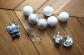 Lot boules de No�l dor�es, suspensions de No�l d�coration bleu blanc argent�