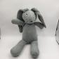 Peluche lapin tricot� XL 46 cm gris   doudou doux d�co chambre b�b� enfant