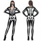 Costume de squelette double face avec masque, combinaison squelette d'Hallowe...