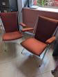 Paire de fauteuils pliants  d'Andr� Monpoix  Metal et tissu Terracotta
