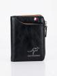 Portefeuille Homme en Cuir AIKS KANGAROO  Porte Carte avec Fermeture �clair noir