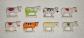 F�ves   Vaches Desing, S�rie De 8 F�ves Brillantes