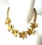 collier Fleur M�tal Dor� Couture Ancien vintage jewelry necklace Bijoux