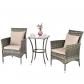 Salon de Jardin 2 Personnes en Rotin, Table de Jardin Ext�rieure avec 2 Chais...