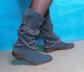 LA BOTTE GARDIANE Suede Leather Boots Blue Gray EU 38.5 New