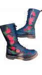 Dr Martens Vonda  1914 roses brod�es noires cuir 40 UK6 14 trous