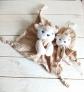 MGM Dodo d'amour doudou plat carr� biche renne b�b� lange beige �cru comme neuf