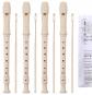 Lot de 4 fl�tes � bec soprano en plastique � 8 trous avec tige de nettoyage, ...