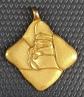 BIJOU CREATEUR   PENDENTIF VINTAGE LANCOME PARIS EN METAL DORE #28