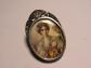 Pendentif argent   Peinture Miniature Jeune fille sein nu   sign� FLORELLI Paris