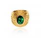 Bague Chevali�re Am�ricaine Army Cz �meraude Plaqu� Or 750-000 T60 62 64 66