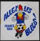 Autocollant ALLEZ LES BLEUS Championnat d'Europe 1984 Football 12x12cm