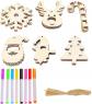 Lot de 30 d�corations de No�l � suspendre avec 8 marqueurs color�s pour enfan...