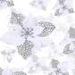 36 Pi�ces Fausses Fleurs Poinsettia � Paillettes de No�l D�corations de Fleur...
