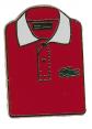 pin's TENNIS roland garros lacoste polo rouge  col blanc (arthus bertrand paris)