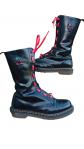 dr martens 1914 noir custom lacets cuir rouge t�te de mort 39 goth punk