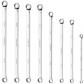 Jeu de 8 cl�s polygonales doubles extra longues en acier CV 8 mm � 24 mm
