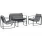 Outsunny Salon Jardin 4 Pi�ces Canap� 2 Places 2 Fauteuils Table Basse Acier