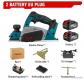 Rabot raboteuse d�fonceuse �lectrique sans fil moteur brushless   2 batteries