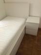 MALM IKEA blanc : lit 1 pers. avec 2 tiroirs-sommier-matelas et table de chevet