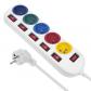 MCE204 M-W Bloc multiprises C�ble d'extension � 5 Prises avec Interrupteurs 250