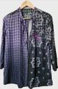 Chemise- DESIGUAL- 2012- XL - Tons violet anthracite - Broderie rose