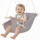 Hamac pour b�b� en Toile, Chaise Suspendue en Bois avec Ceinture de s�curit�