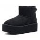 Femme Bottes � Plateforme Cheville, Bottines d'Hiver Doublure Chaude Noir D93...
