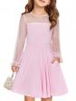 Robe de princesse festive pour fille   En maille contrast�e   Manches longues
