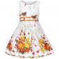 Robe Fille Floral Broderie Papillon N ud Papillon sans Manches Orange 11 12 Ans