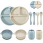 Ensemble de Repas B�b� en Silicone | 2 Assiettes Ventouse   2 Bols Ventouse   2