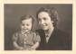 ANCIENNE PHOTOGRAPHIE J.BARATHON A THOUARS 1945 JEUNE FEMME ET BAMBIN