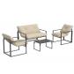 Outsunny Salon Jardin 4 Places Acier Canap� 2 Fauteuils Table Basse Ext�rieur