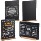 Lot de 4 Tableaux Noirs, Tableau Noir de Table avec Base Double Face Ardoise