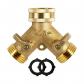 Mathiateur De Tuyau D'Arrosage En Laiton � 2 Voies, Robinet De Type Y, Distribut