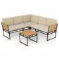 Salon de Jardin 4 Pi�ces Mobilier Bois D'acacia Naturel Canap� & Table Basse