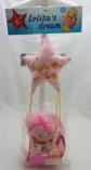 Lolita's dream poup�e chiffon dans balan�oire avec coussin �toile 46 cm